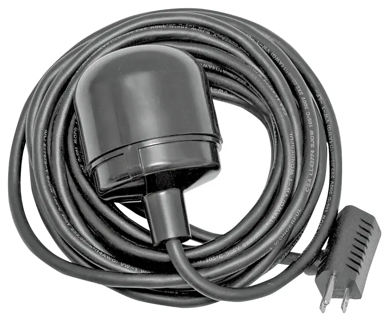 Superior Pump 92000 Float Switch, 10, 90 , 120 V, 10 ft Cord