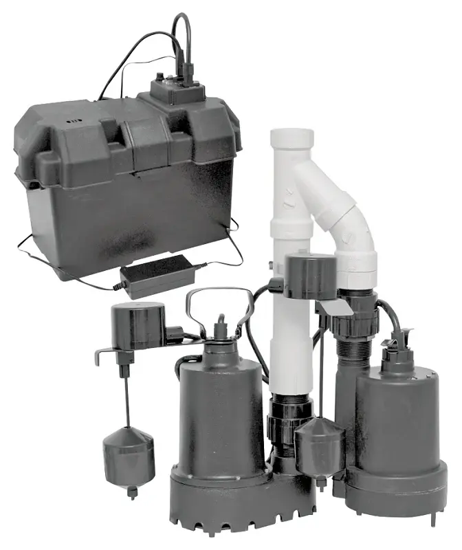 Superior Pump 92941 Pre-constructed Battery Backup Kit, 1/3 hp, 25 ft Pump Max Head, 46 gpm, 10 ft L Cord