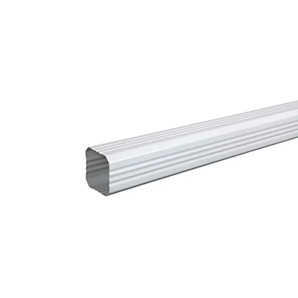 K-Snap White Vinyl Square and Ribbed Gutter Downspout, 2-1/2" x 10'