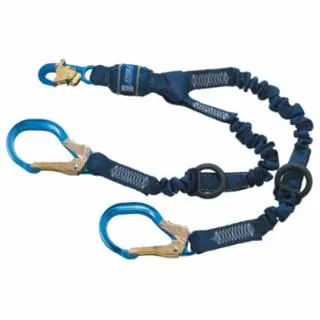 3M Force2 Elastic Tie-Off Shock Absorbing Lanyard, 6 ft, Self-Locking Snap, 2 Legs, 7100157129