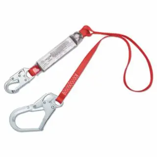 3M Pro Shock Absorbing Lanyard, 6 ft, Rebar Hook Connection, 1 Leg, 7100208178