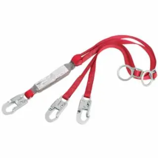 3M Pro Shock Absorbing Lanyard, 6 ft, Tie-Back, Self-Locking Connection, 2 Legs, 7012817406