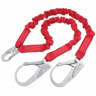 3M Pro Stretch Shock Absorbing Lanyard, 6 ft, Rebar Hook Connection, 2 Legs, 7100168875