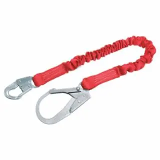 3M Pro Stretch Shock Absorbing Lanyards, 6 ft, Self-Locking Snap Hook, 310 pounds, 7100188785