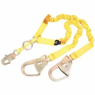 3M Shockwave2 100% Shock Absorbing Lanyard, 6 ft, D-Ring, Self-Locking Snap, 2 Legs, 7100207452