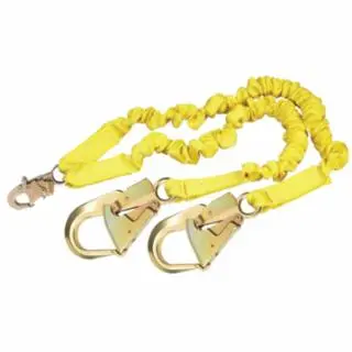 3M Shockwave2 Shock Absorbing Lanyard, 6 1/4 , Double Locking Snap, 2 Legs, 7100188781
