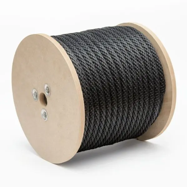 MIBRO 200 ft (60.9 m) x 5/8 (16 mm) Smooth Braid Polypropylene Rope, 290 lb Load Flat Capacity, Jet Black, 302651TV