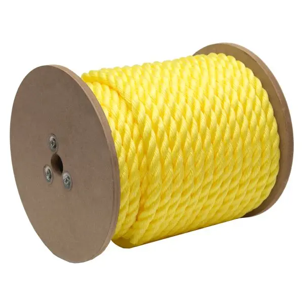 MIBRO 200 ft (60.9 m) x 5/8 (16 mm) Twisted Polypropylene Rope, 690 lb Load Capacity, Yellow, 310811