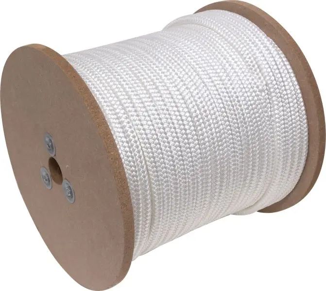 MIBRO 300 ft (91.4 m) x 3/8 (10 mm) Double Diamond Braid Nylon Rope, 570 lb Load Threaded Capacity, Blue and Pure White, 3...