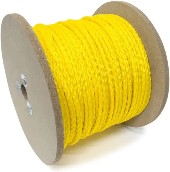 MIBRO 400 ft (121 m) x 3/8 (10 mm) Hollow Core Polypropylene Rope, 185 lb Load Capacity, Yellow, 644741TV