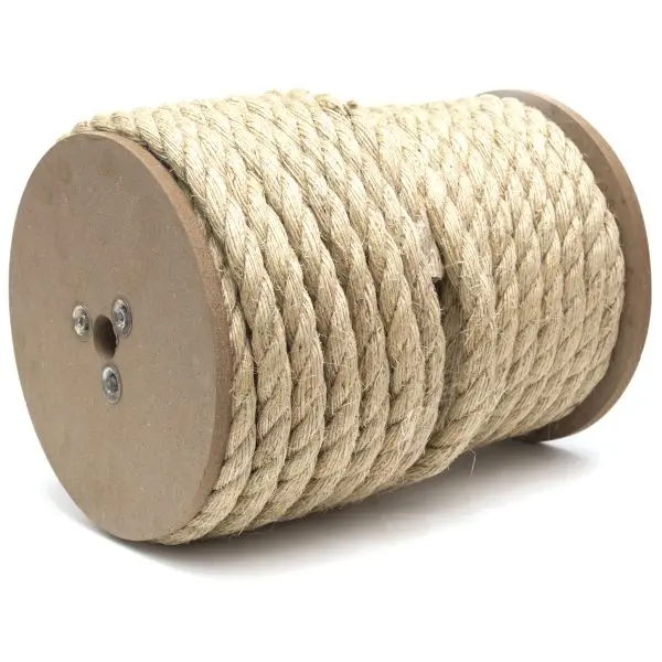MIBRO 600 ft (182 m) x 3/8 (10 mm) Twisted Sisal Rope, 100 lb Load End Capacity, Natural, 309451