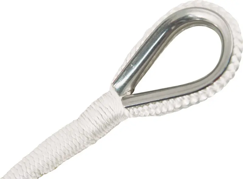 MIBRO Advanced 50 ft (15.2 m) x 3/8 (10 mm) Double Diamond Braid Nylon Toggle Bolt Line, 570 lb Load Capacity, White, 4590...