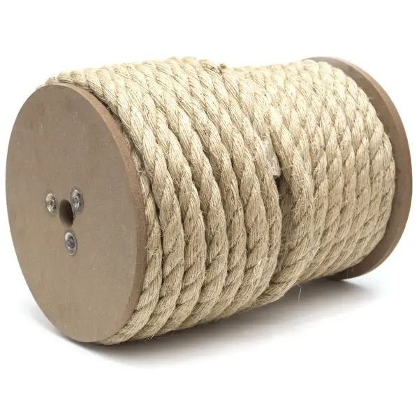 MIBRO Serrated 150 ft (45.7 m) x 3/4 (19 mm) Twisted Sisal Rope, 400 lb Load Socket Capacity, Natural, 309731