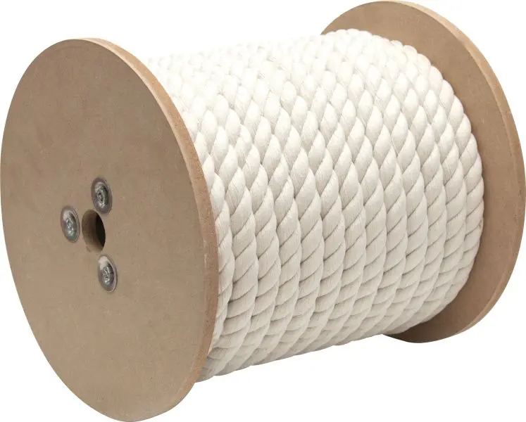 MIBRO Simple 250 ft (76.2 m) x 1/2 (13 mm) Twisted Cotton Rope, 150 lb Load Plug Capacity, Natural, 404291TS