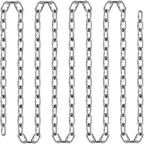 VEVOR 1/4 Grade 30 Proof Coil Chain Zinc Plate 100ft, GLDXLT6MMX30.5M01V0