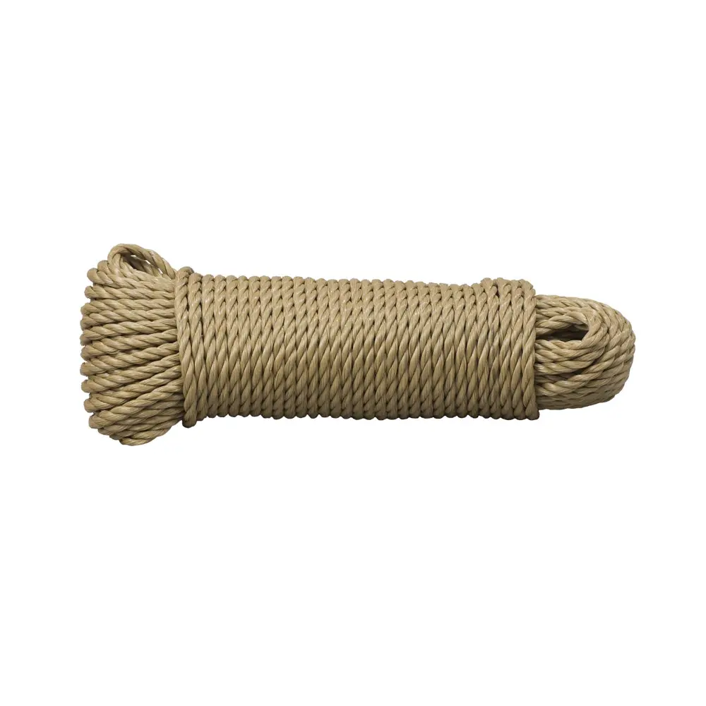 1/4'' Twisted Polypropylene Rope, Tan- 100'