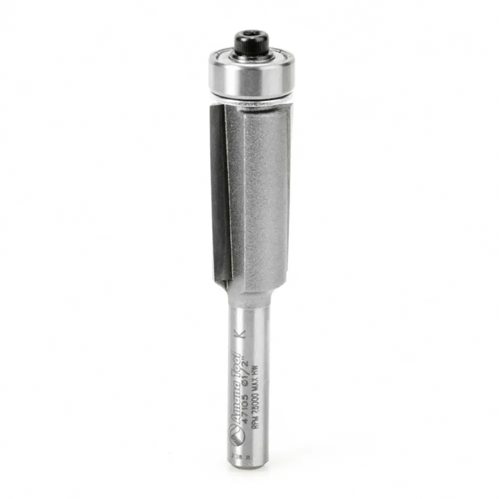 Amana Tool 47105 Carbide Tipped Dynabit Laminate Flush Trim 1/2 D x 1 Inch CH x 1/4 SHK w/ Lower Ball Bearing Router Bit