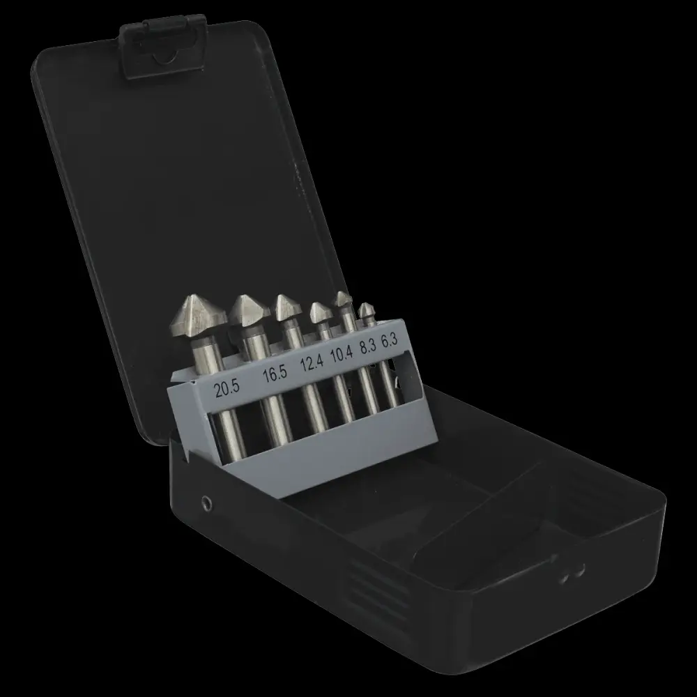 Sealey CSSET6V Countersink Bit Adjust 6pc - 3 x V Flutes