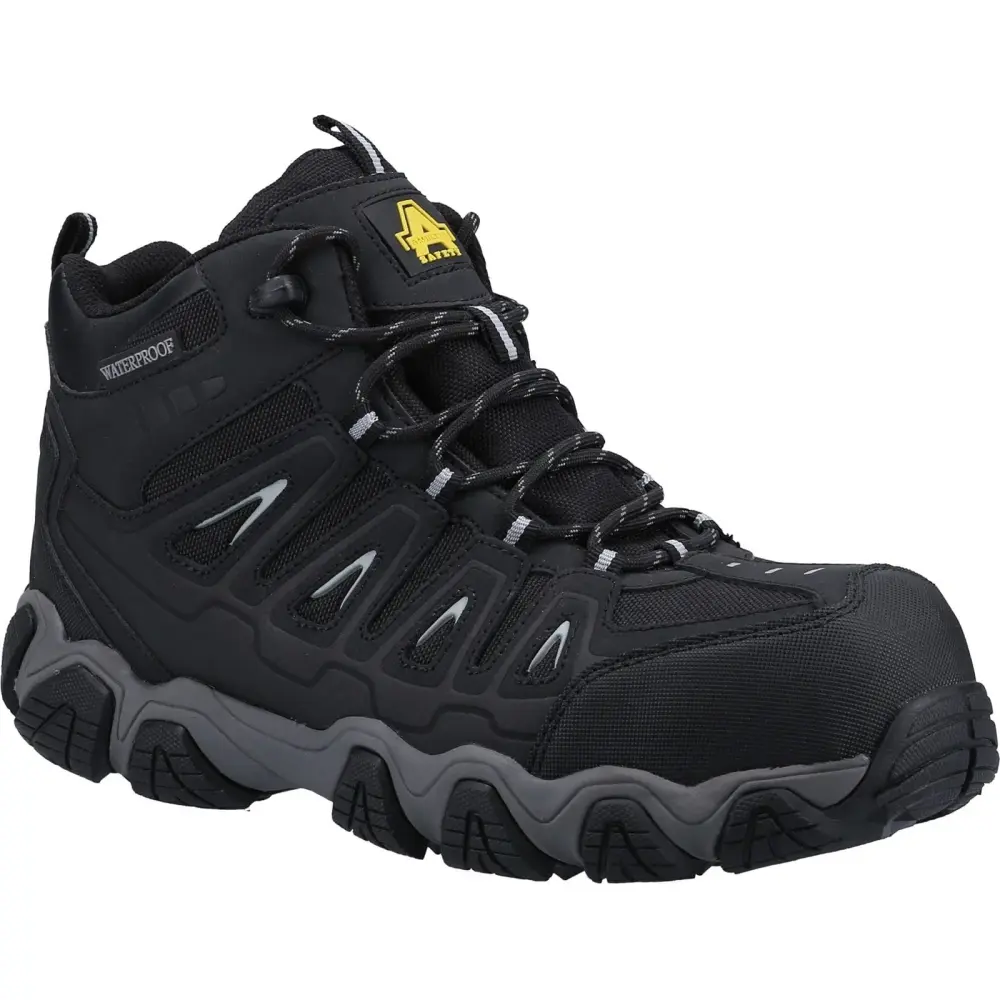 Amblers Safety AS801 Waterproof Non-Metal Safety Hiker - Jet-black (24341-58087)
