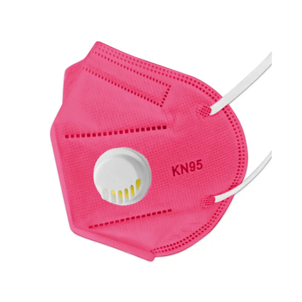 Place 5 KN95 filter masks valve - pink color