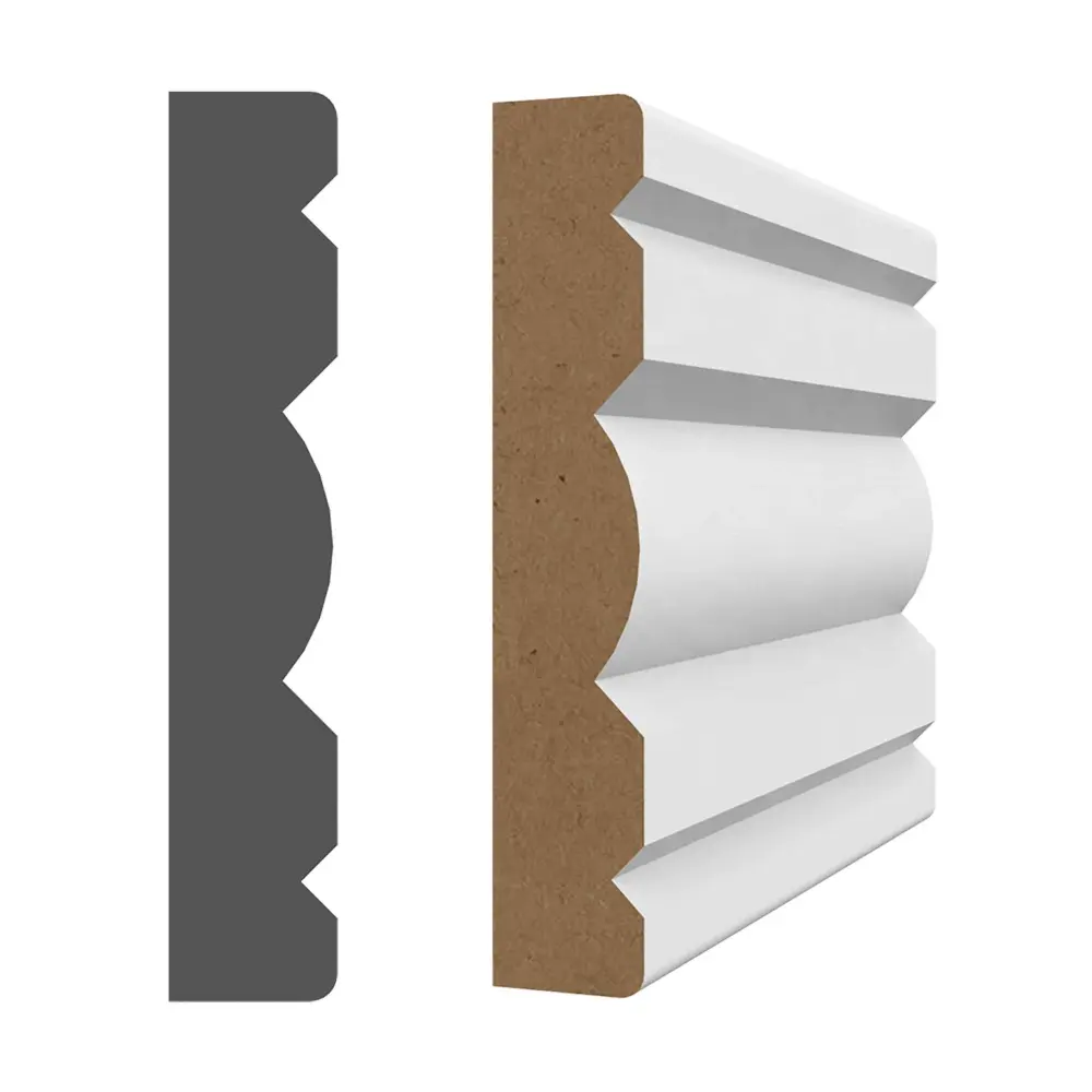 5/8" x 3-1/8'' x 7'-1" Ivory Primed MDF Casing