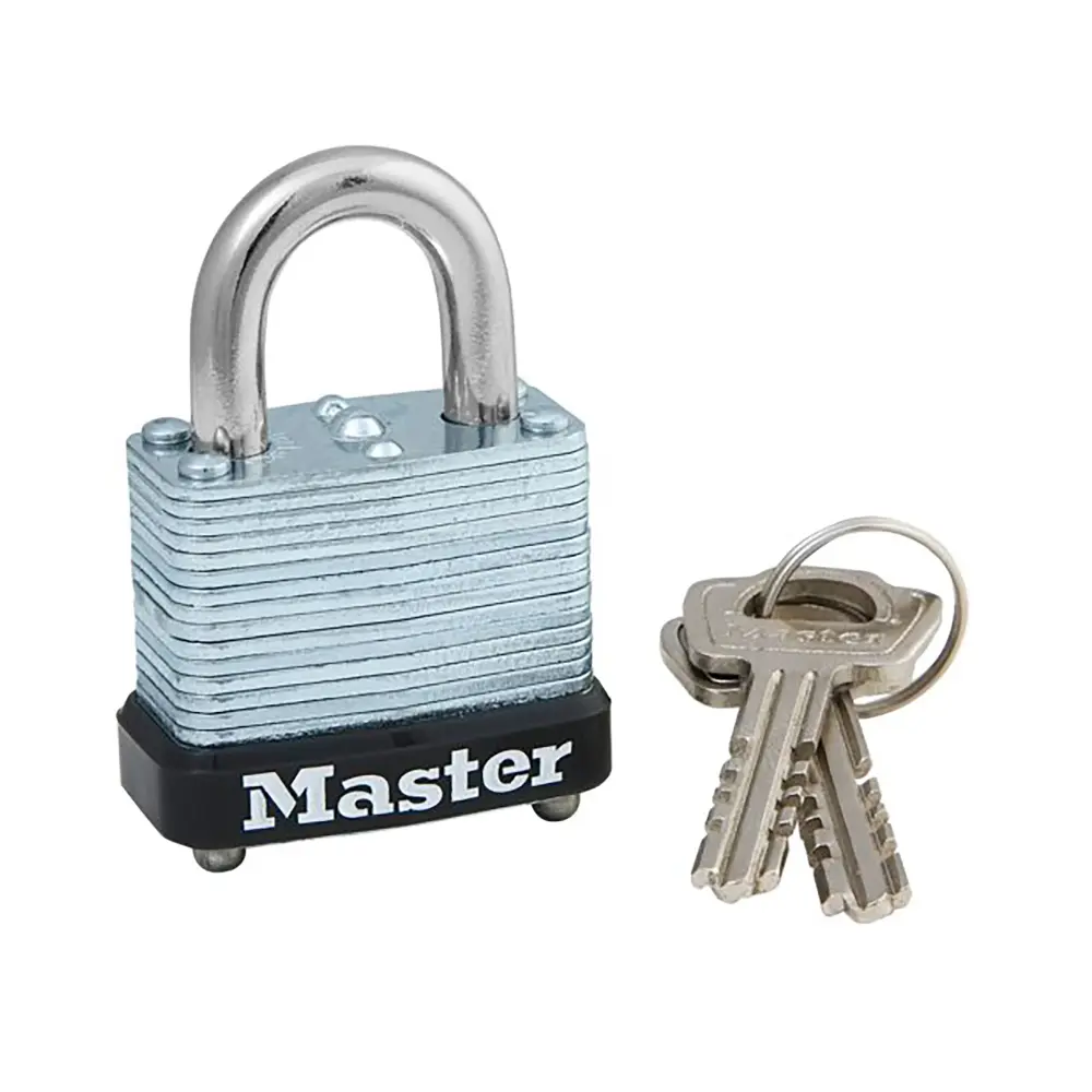 Laminated Steel Warded Padlock, 1-1/8'' Spacious