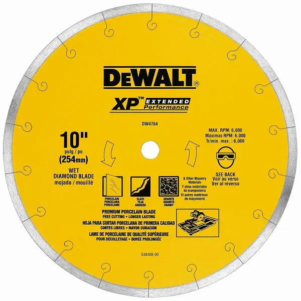 DeWalt 10" x 0.060" Luxury XP4 Tile Blade Wet, DW4764