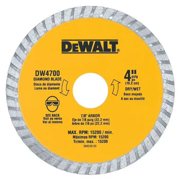 DeWalt 4" XP Masonry Cutting Turbo Diamond Blade, DW4700