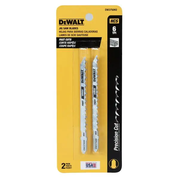 DeWalt 6-TPI Fast Cut T-Shank Jig Blade, DW3750H2