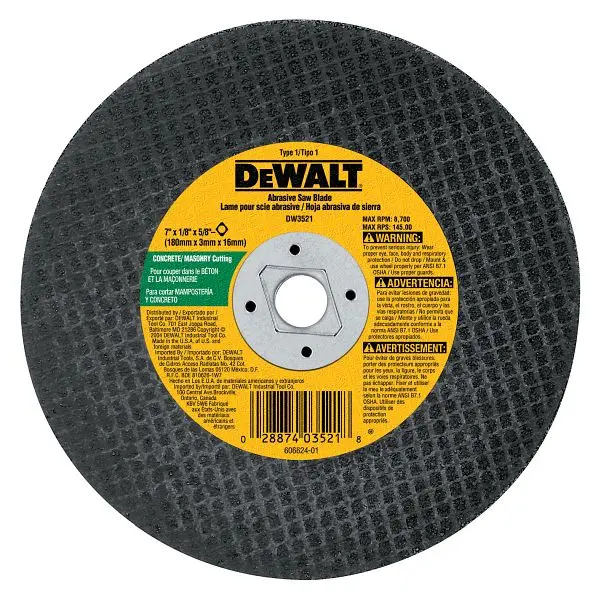 DeWalt 7" Concrete/Masonry Abrasive Jigsaw Blade, DW3521