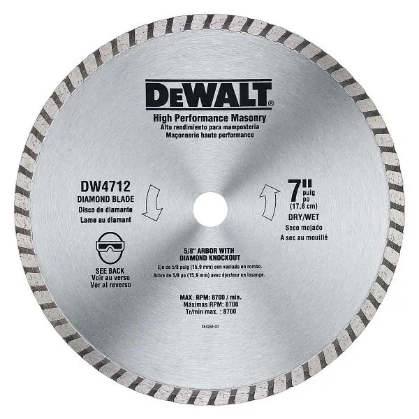 DeWalt 7" High Executeance Diamond Masonry Blade, DW4712