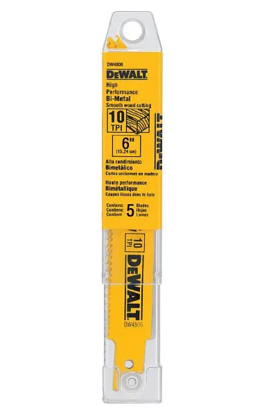 DeWalt Eco-Friendly 6" 10 TPI Straight Back Blade, 5 Package, DW4806
