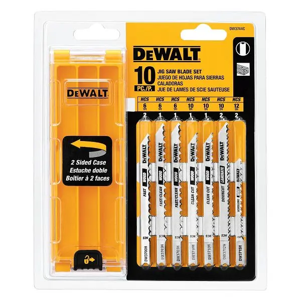 DeWalt 10 Pcs U-Shank Jig Band Saw Blade Set Case, DW3744C