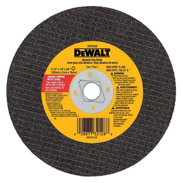 DeWalt UL-Listed 8" x 1/8" x 5/8" Metal Abrasive Jigsaw Blade, DW3531