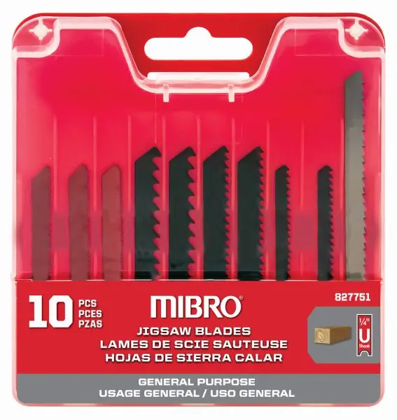 MIBRO (10-Piece) General-Purpose High Speed Alloy Steel and High Carbon Steel Jigsaw Blade Set, 827751