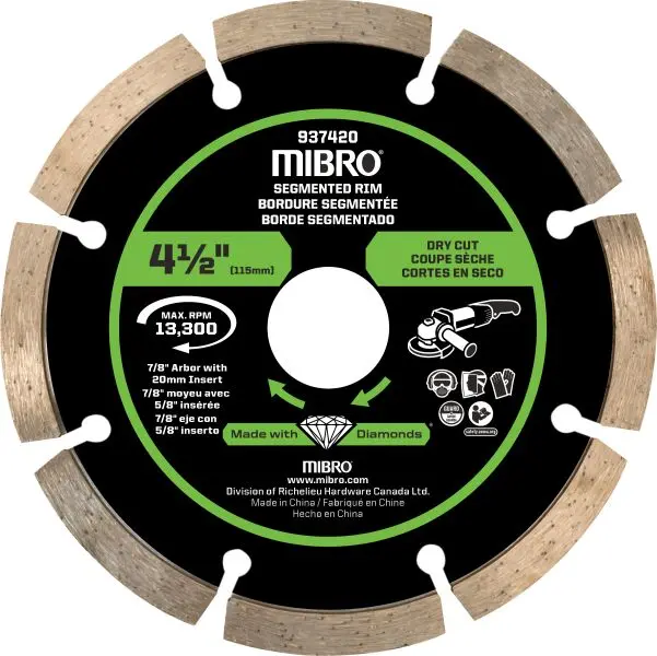 MIBRO 4 1/2-inch Segmented Rim Diamond Blade Concrete, 937421
