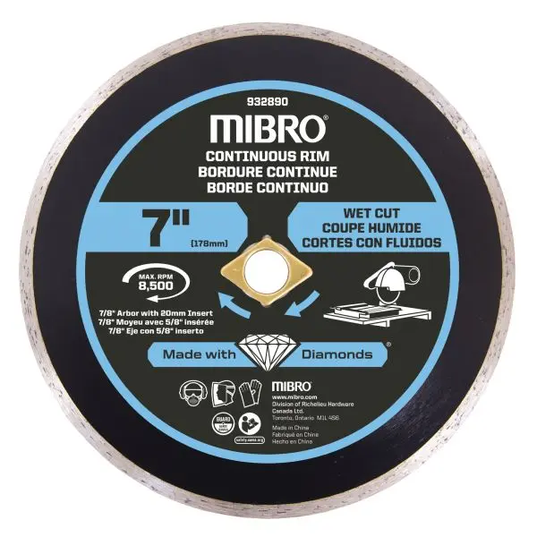 MIBRO 7-inch Continuous Rim Diamond Blade Metal, 932971