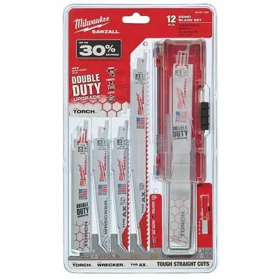 Milwaukee 12 Pieces Demolition Bi-Metal Sawzall Blades Set, 49-22-1129