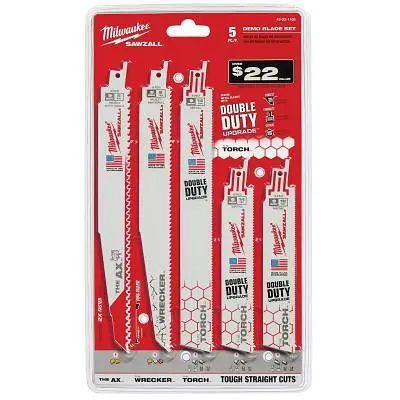 Milwaukee Strong 5 Pieces Demo Jigsawzall Blade Set, 49-22-1105