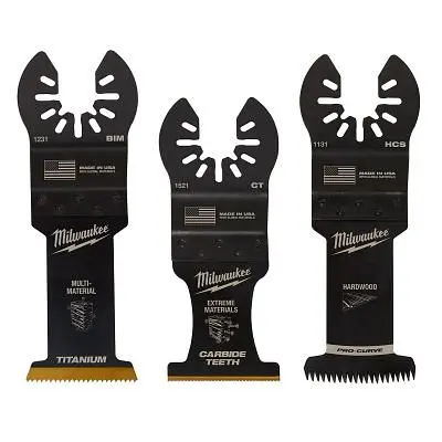 Milwaukee Thick Open-Lok 3 Pcs All Purpose Multi-Tool Blade Selection Pack, 49-10-9001