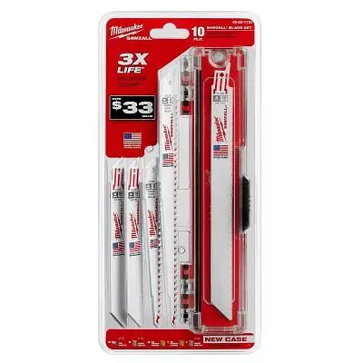 Milwaukee 10 Units Hand Sawzall Gp Blade Set, 49-22-1110