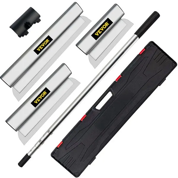 VEVOR Dependable Skimming Blade Set, 10"+16"+24" Blades + 35"-78" Extension Handle, European Stai...