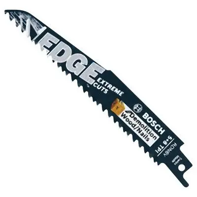 Bosch 200 pieces 6 Inches 5/8 TPI Edge Reciprocating Hand Saw Blades Wood/Fastening Nail Demolition (Bulk Pack), 2608658520