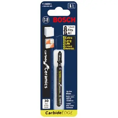 Bosch 3-1/4 Inches 30 Grit Carbide Edge Ceramics T-Shank Jig Saw Blade, 2608636929