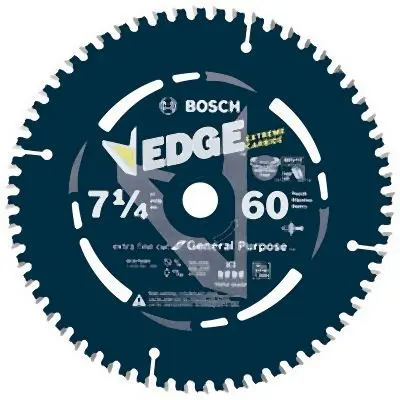 Bosch 7-1/4 Inches 60 Tooth Edge Circular Reciprocating Saw Blade Extra-Fine Finish, 2610044092
