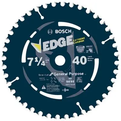 Bosch 7-1/4 Inches 40 Tooth Edge Circular Jigsaw Blade Fine Finish, 2610044091