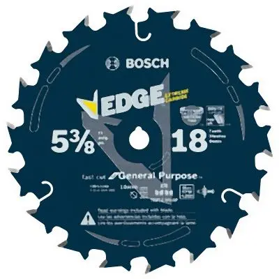 Bosch Expert 5-3/8 Inches 18 Tooth Edge Circular Saw Blade Fast Cuts, 2610044086
