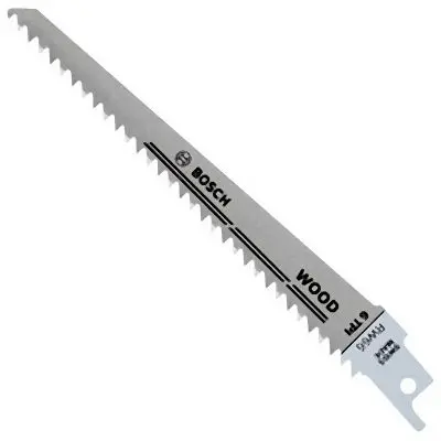 Bosch Hi-Vis 25 pieces 6 Inches 6 TPI Wood Reciprocating Saw Blades, 2610046029
