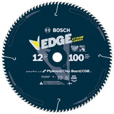 Bosch 12 Inches 100 Tooth Edge Circular Saw Blade OSB/Plywood/Plastic, 2610044109
