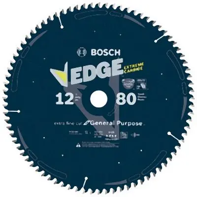 Bosch 12 Inches 80 Tooth Edge Circular Saw Blade Extra-Fine Finish, 2610041303